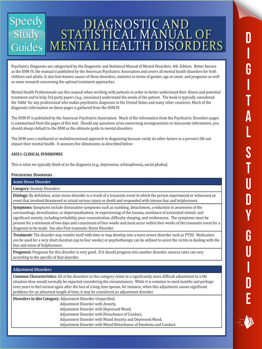 Cover image for Diagnostic and Statistical Manual of Mental Health Disorders